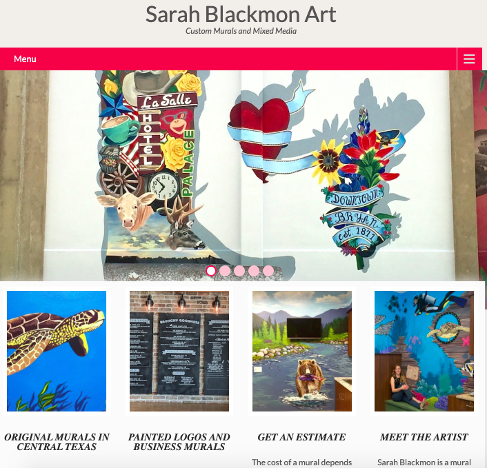 Local Mural Artist Website Homepage Sarah Blackmon Art