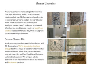 Portfolio of Shower Upgrades